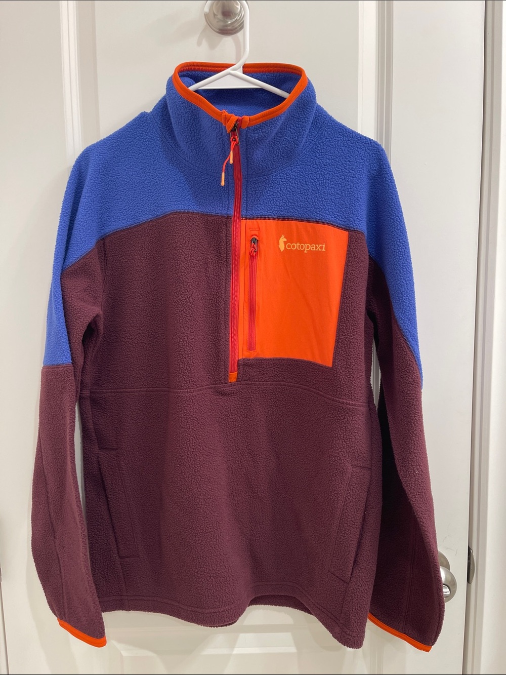 cotopaxi Colorblock Fleece Half-Zip Jacket - Blue, Orange & Burgundy